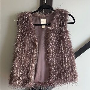 Forever 21 Girls Faux Fur Vest in Brown and Cream - 8/10 Medium